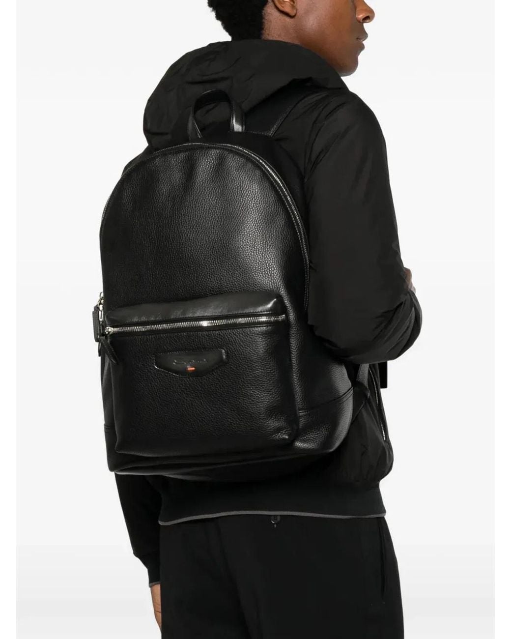 Santoni Black "New" Backpack for men