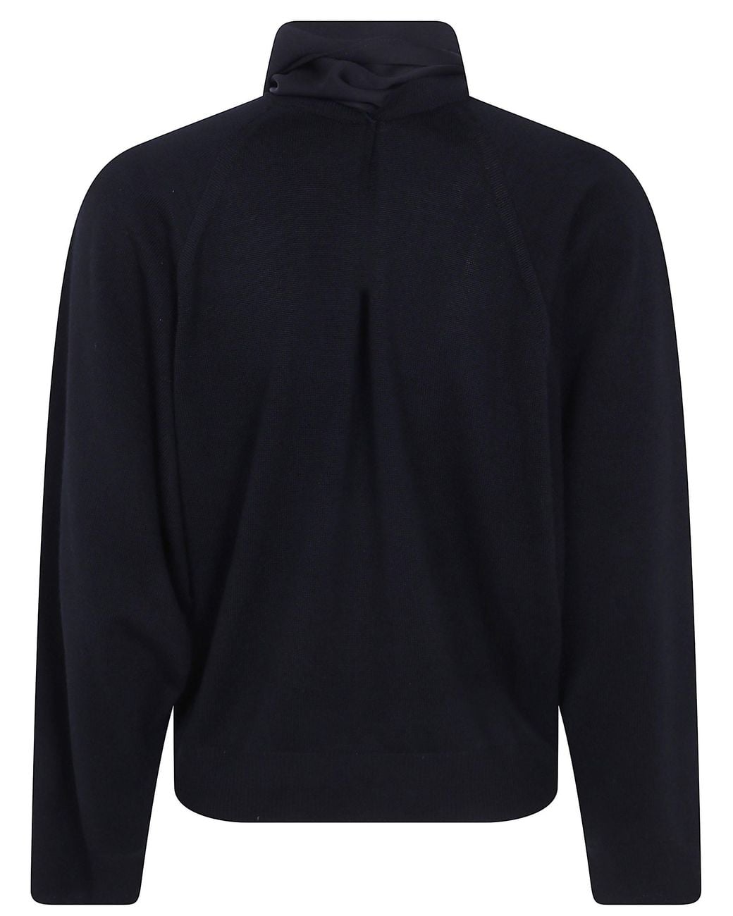 Semicouture Blue "Kathi" Scarf Round Neck Sweater