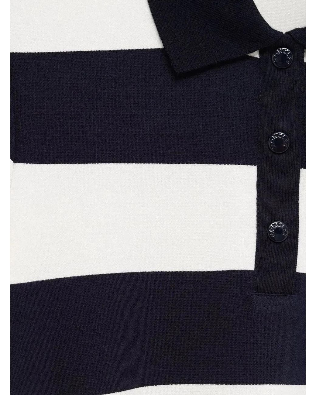 Moncler Blue Stripes Ss Polo