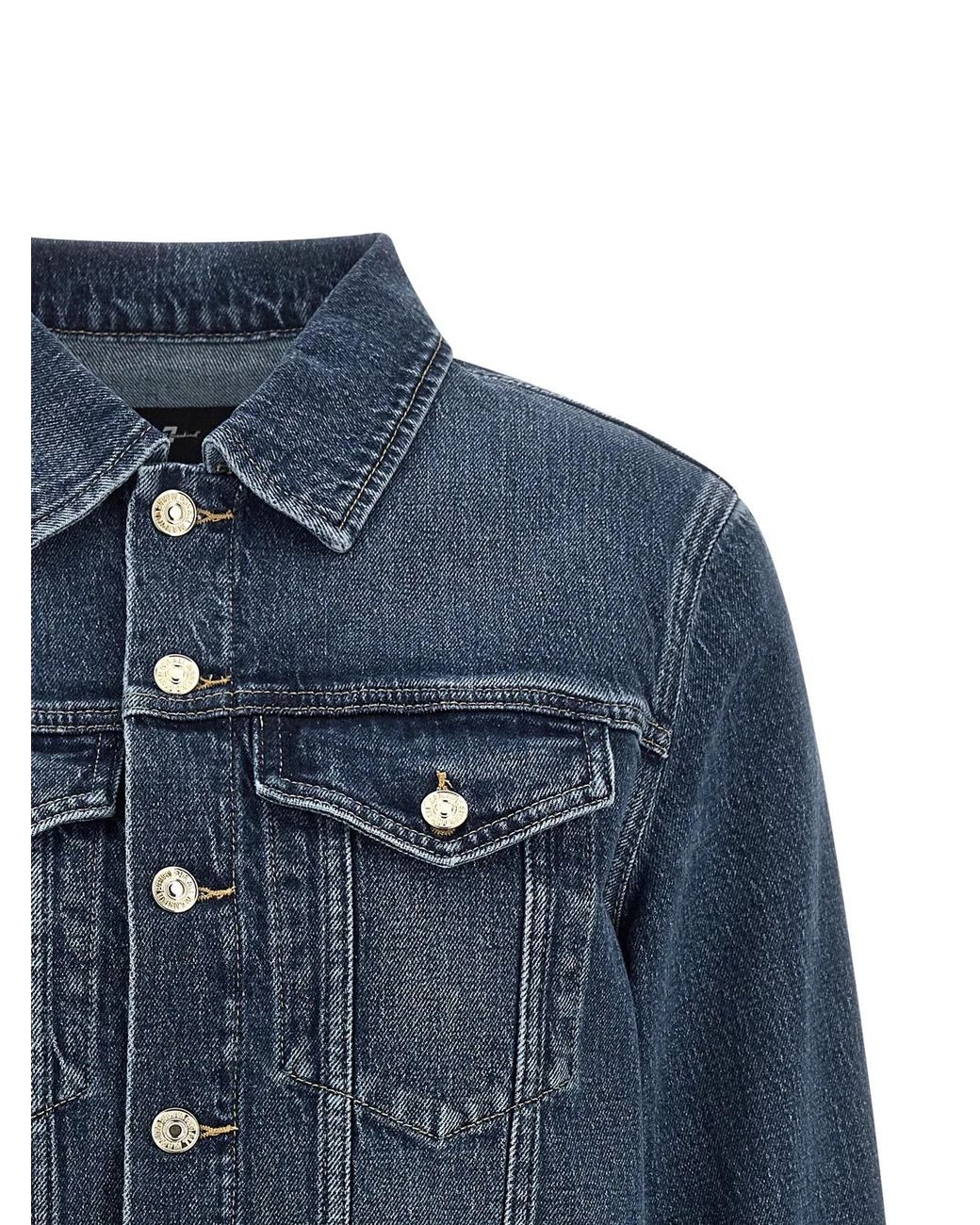 7 For All Mankind Blue 'Darted Shrunken' Jacket