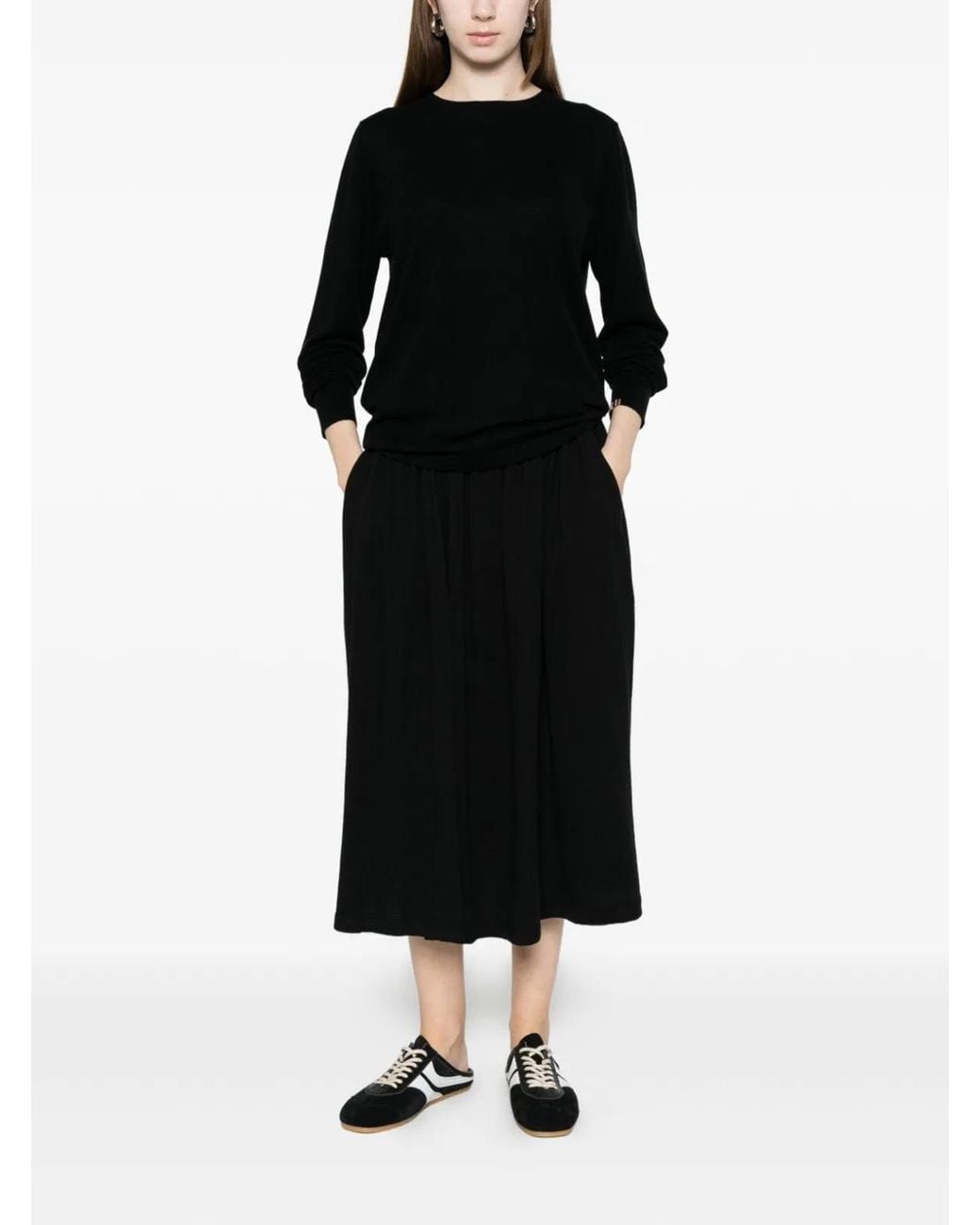 Extreme Cashmere Black Ribbed Crew Neck Sweater