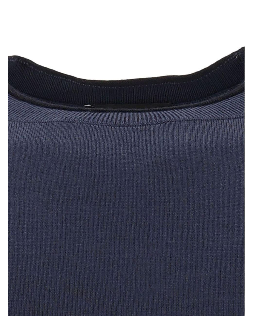 Emporio Armani Blue Wool Crewneck Sweater for men