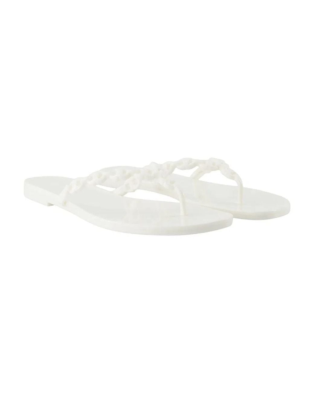Tory Burch White Flip-Flops Gemini Link Jelly