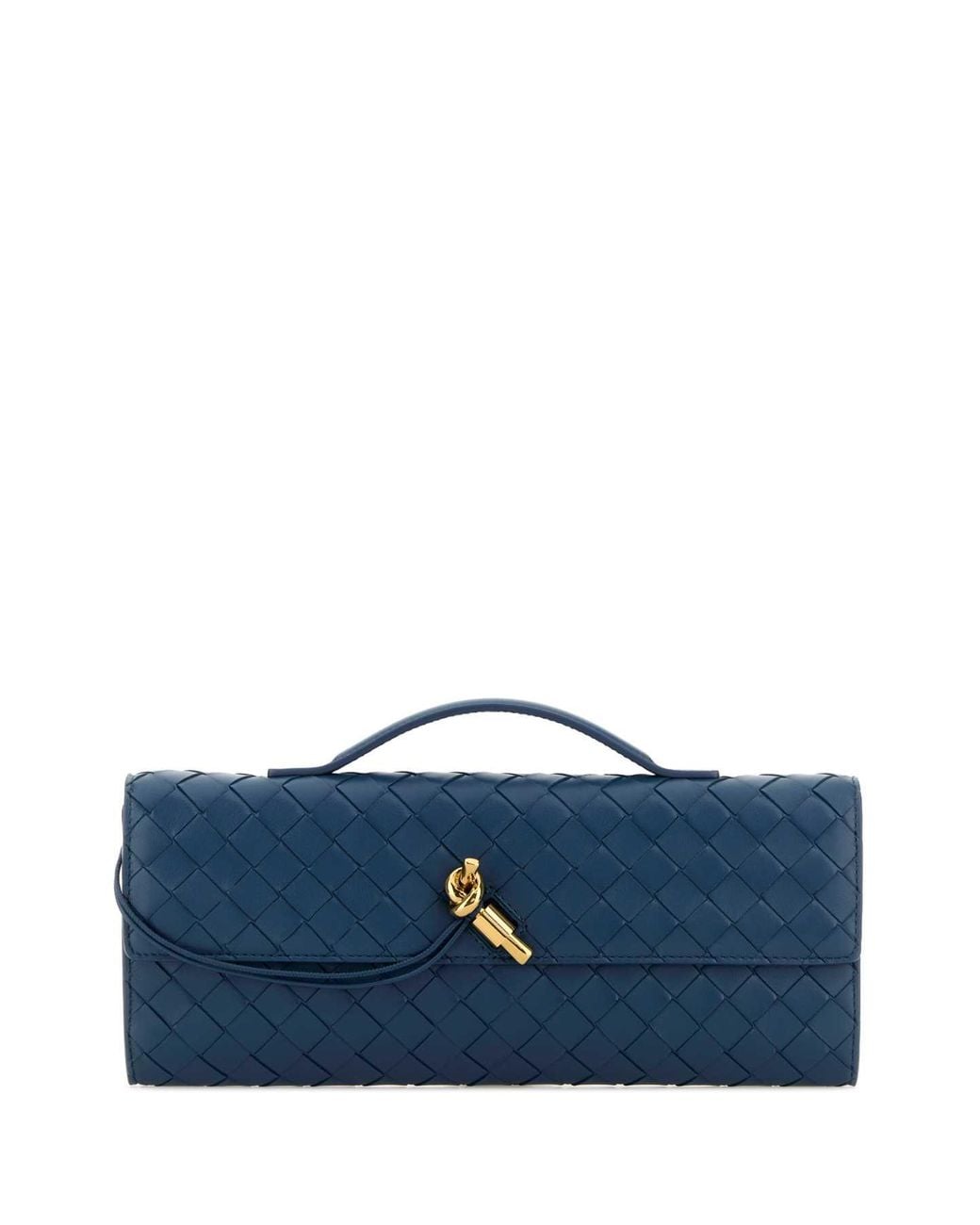 Bottega Veneta Blue Andiamo Clutch