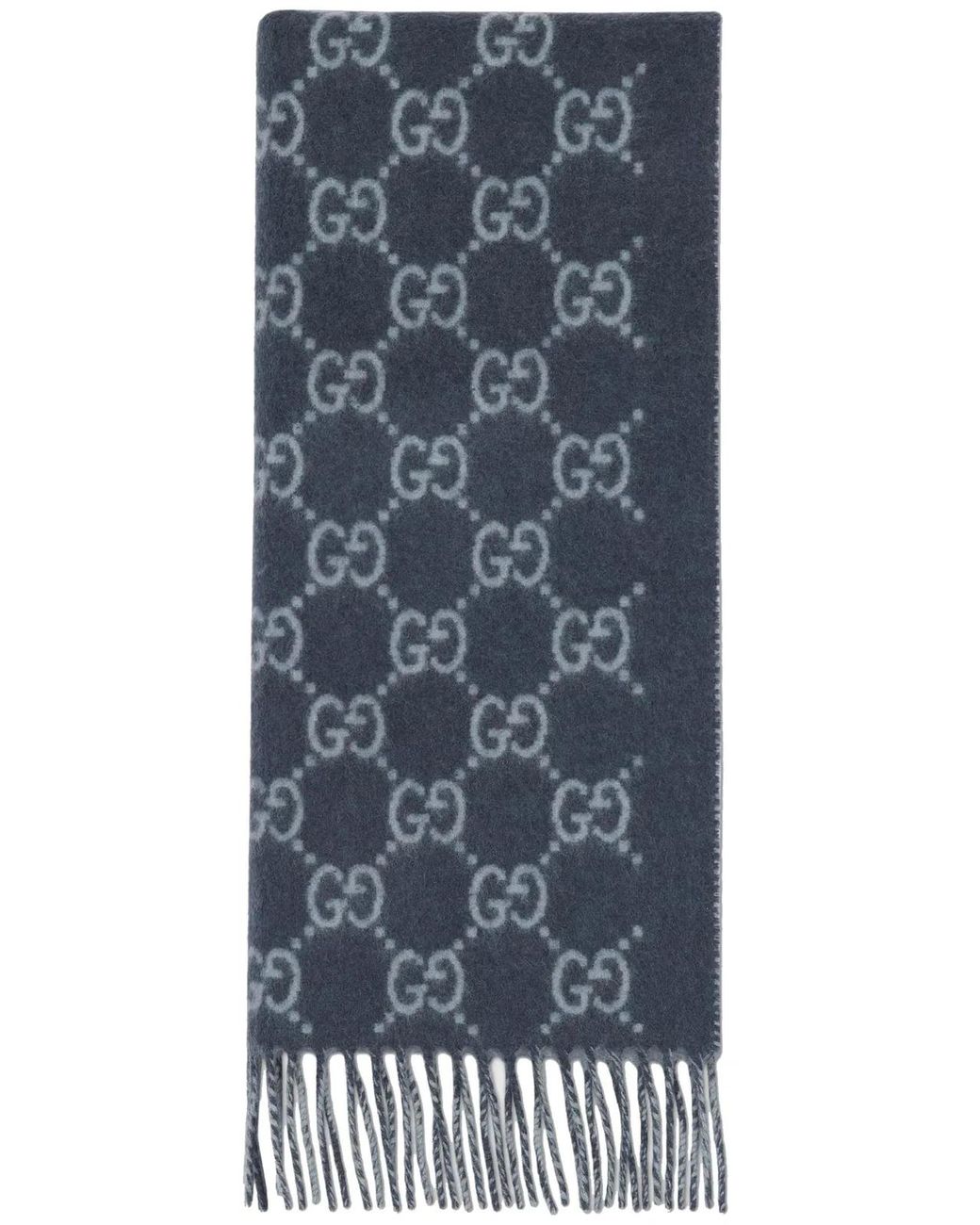 Gucci Blue Gg Cashmere Scarf for men