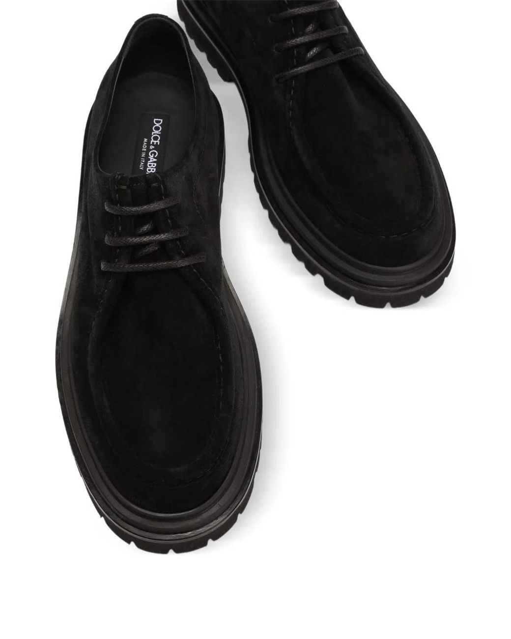 Dolce & Gabbana Black Dolce & Gabbana Leather Flat Shoes for men