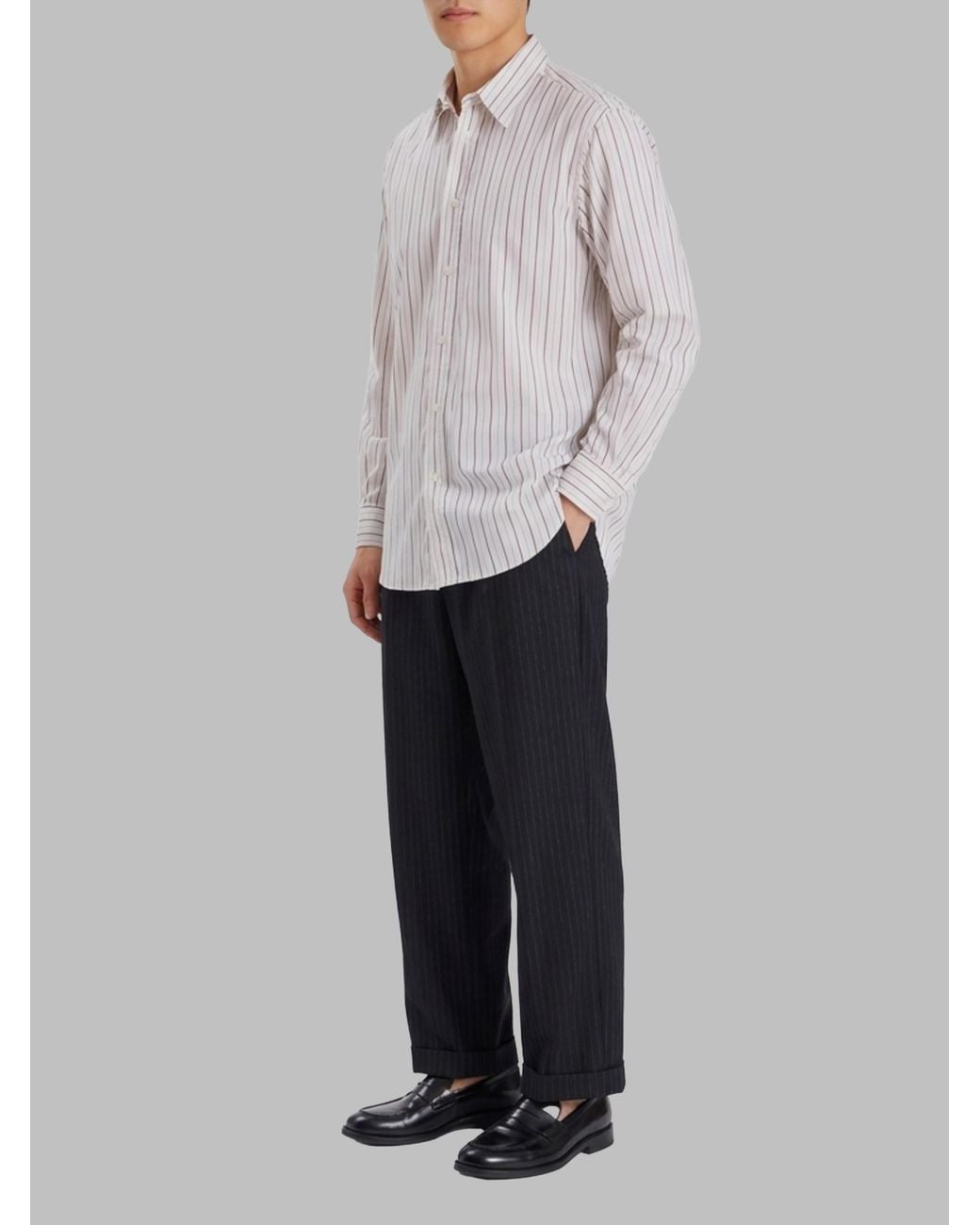 Barena Gray Trosa Strion Shirt for men