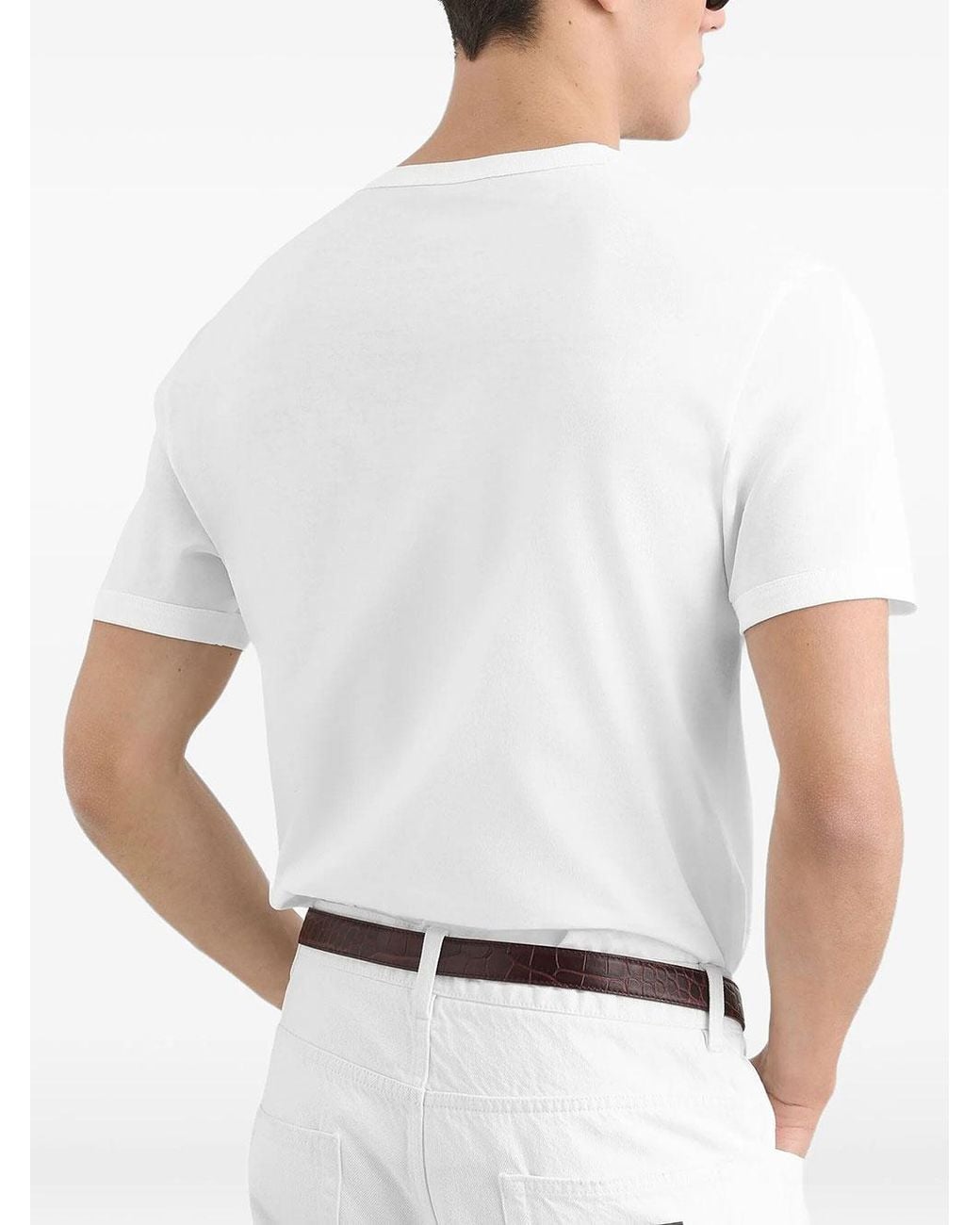 Dolce & Gabbana White Dolce & Gabbana Cotton T-Shirt With Logo Plaque for men
