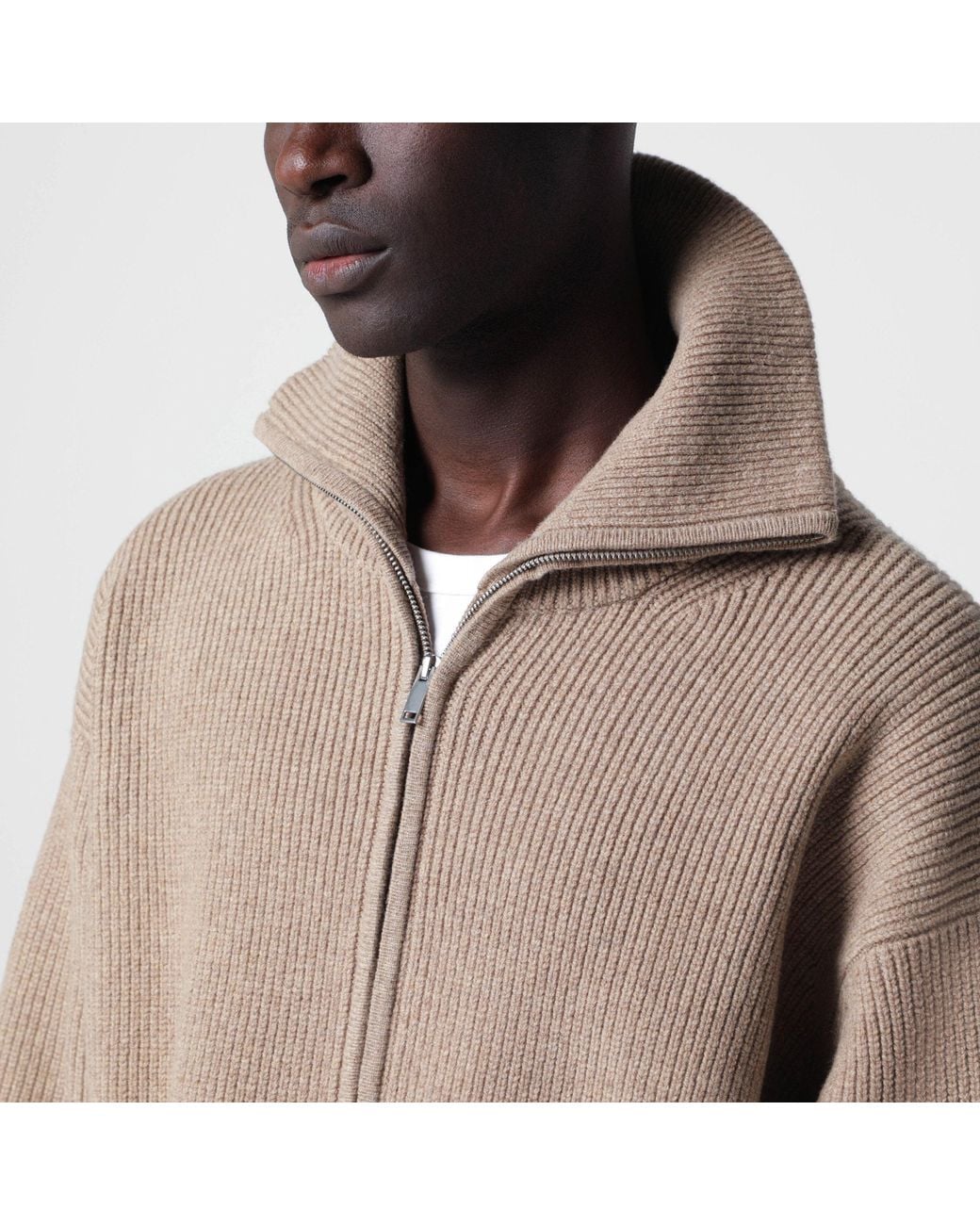 Studio Nicholson Natural Sandos Zip-Up Cardigan for men