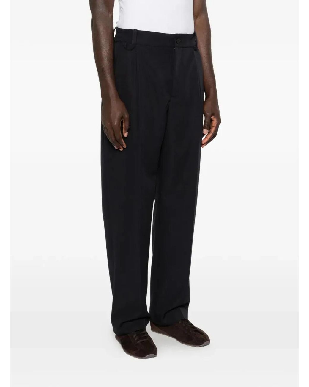 Jacquemus Blue Wool Pleated Trousers for men