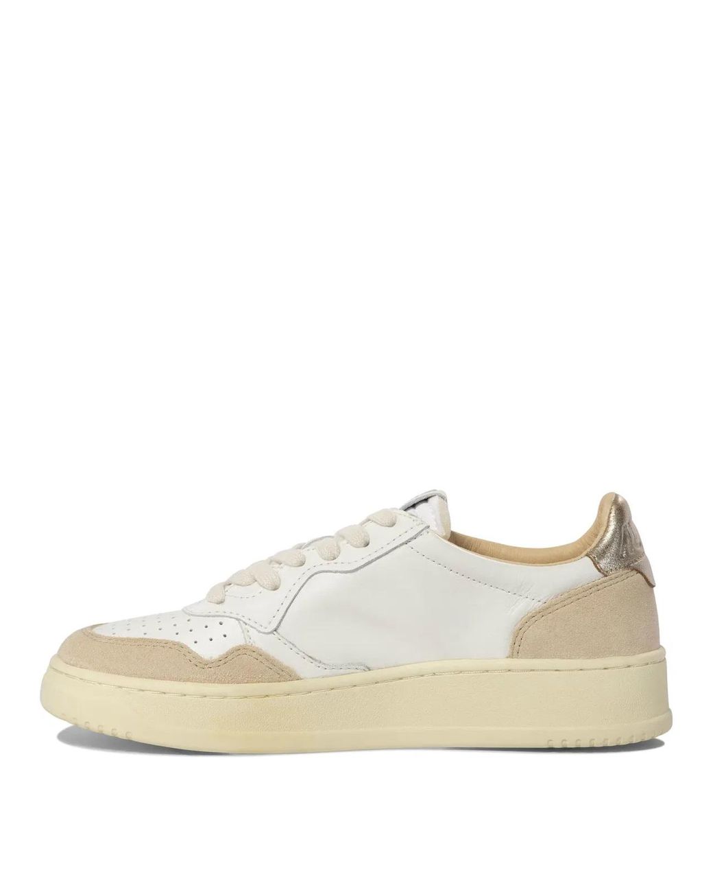Autry White "Medalist Low" Sneakers