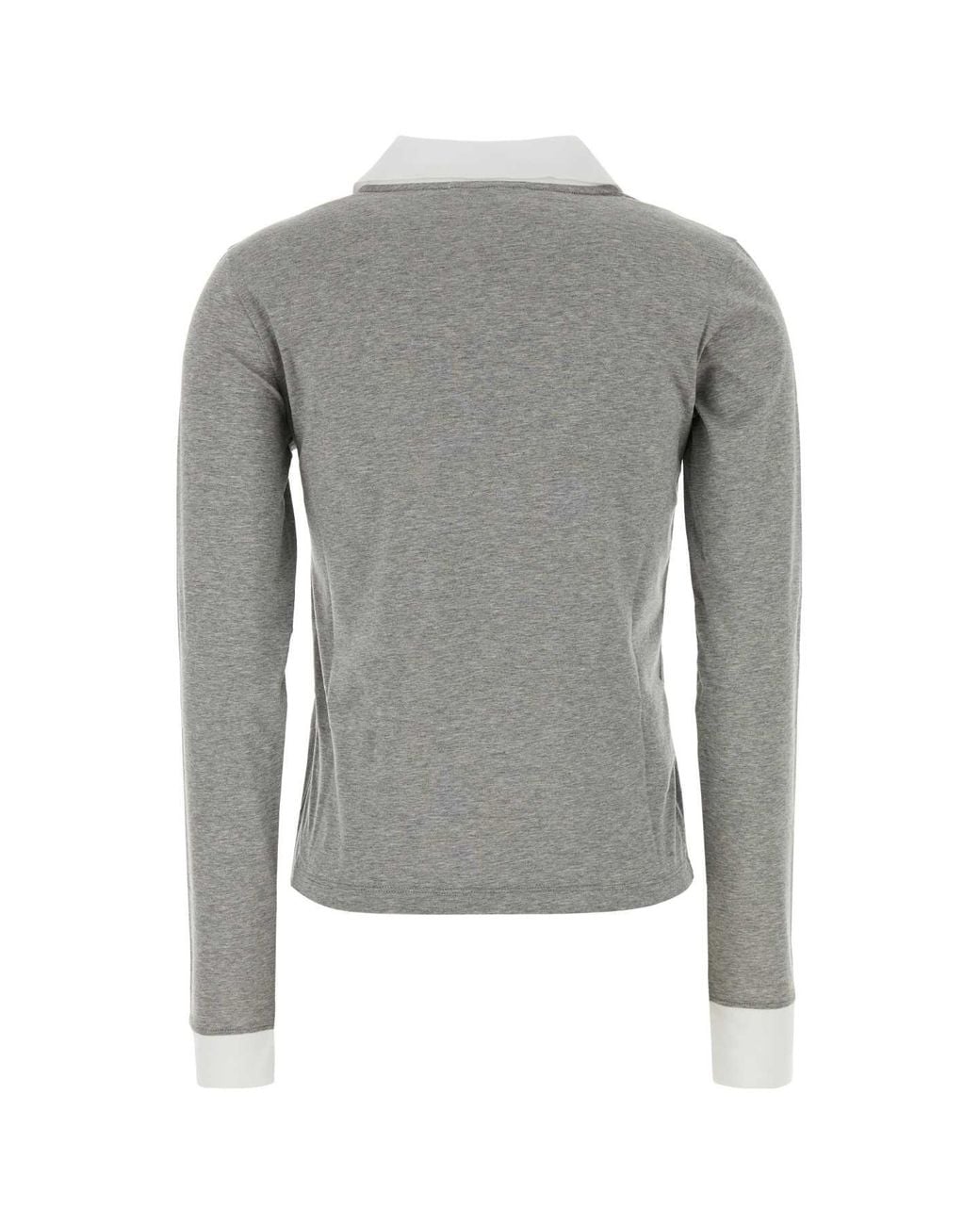 Miu Miu Gray Cotton Polo Shirt