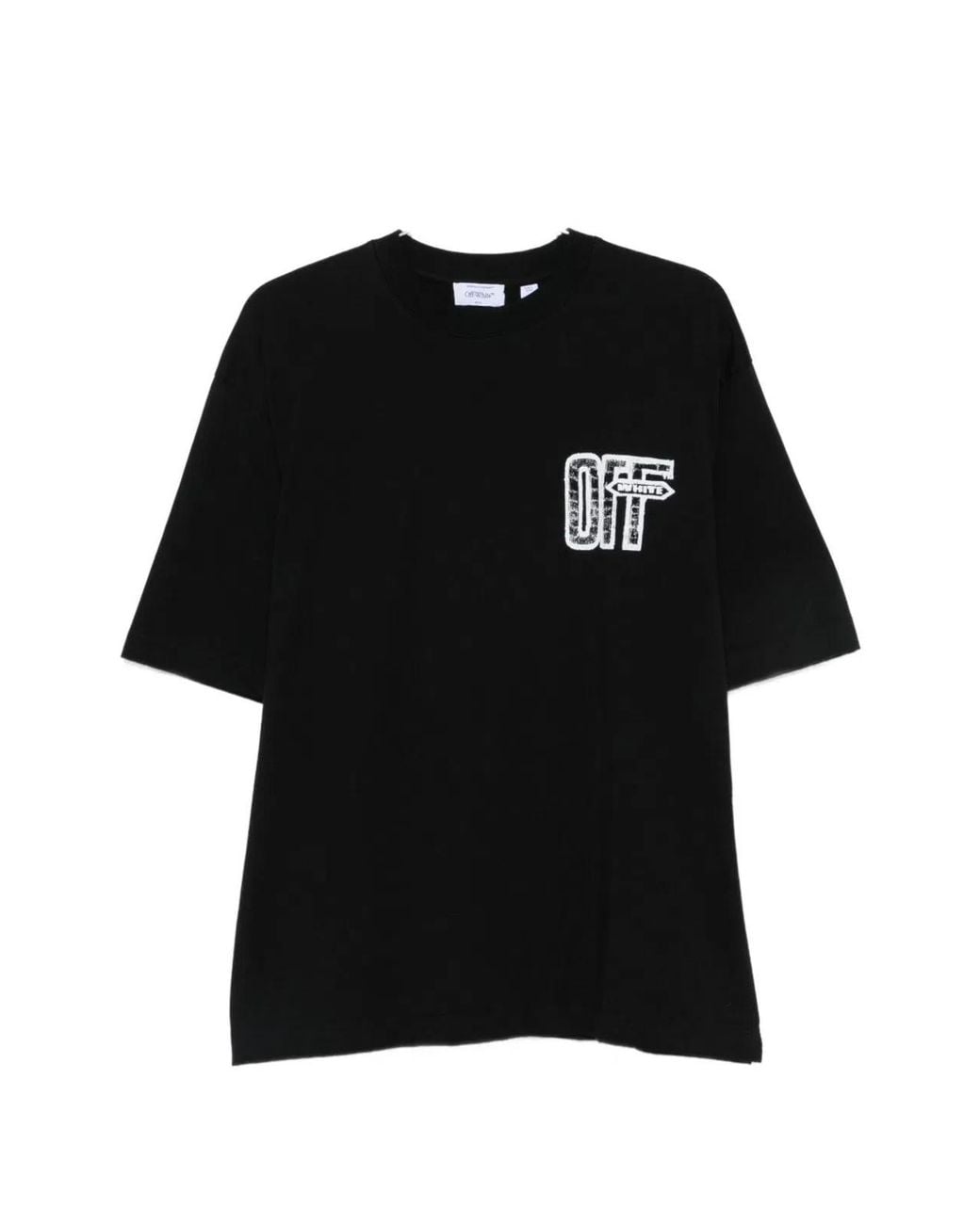 Off-White c/o Virgil Abloh Black Motion Arrow Skate Cotton T-Shirt for men