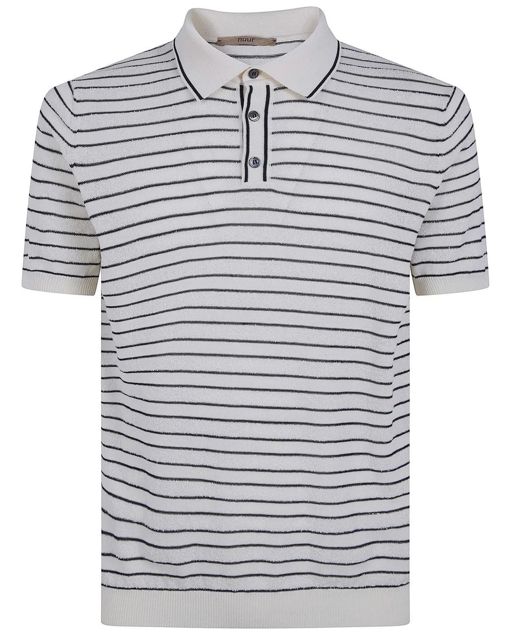 Nuur Gray Two Tone Striped Short Sleeved Polo Neck T-Shirt for men