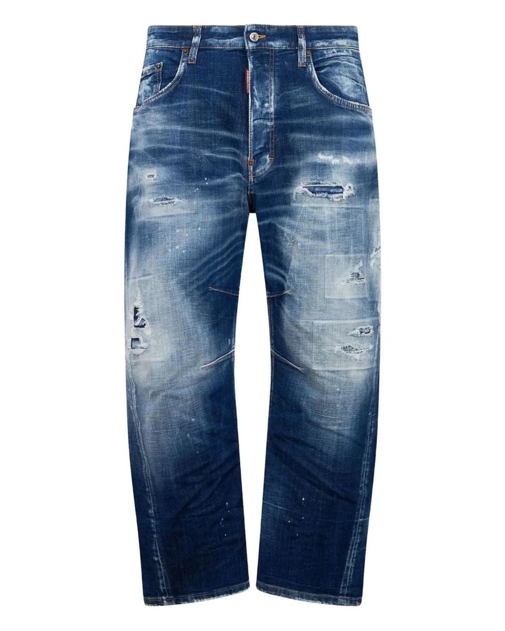 DSquared² Blue 5 Pockets Cotton Elastane Pants for men