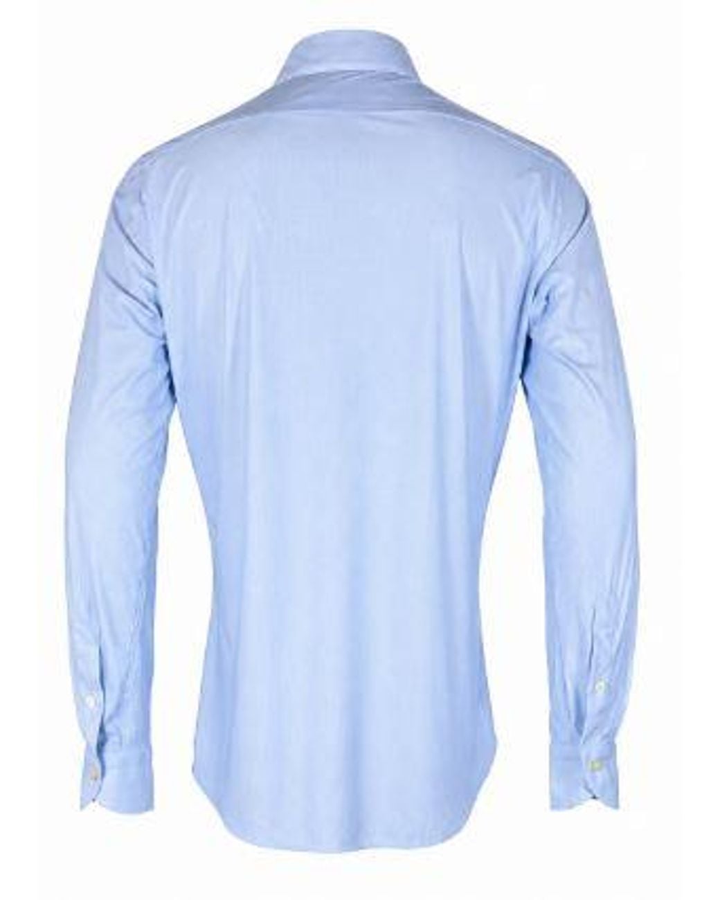 Caliban Blue Light Cotton Shirt for men