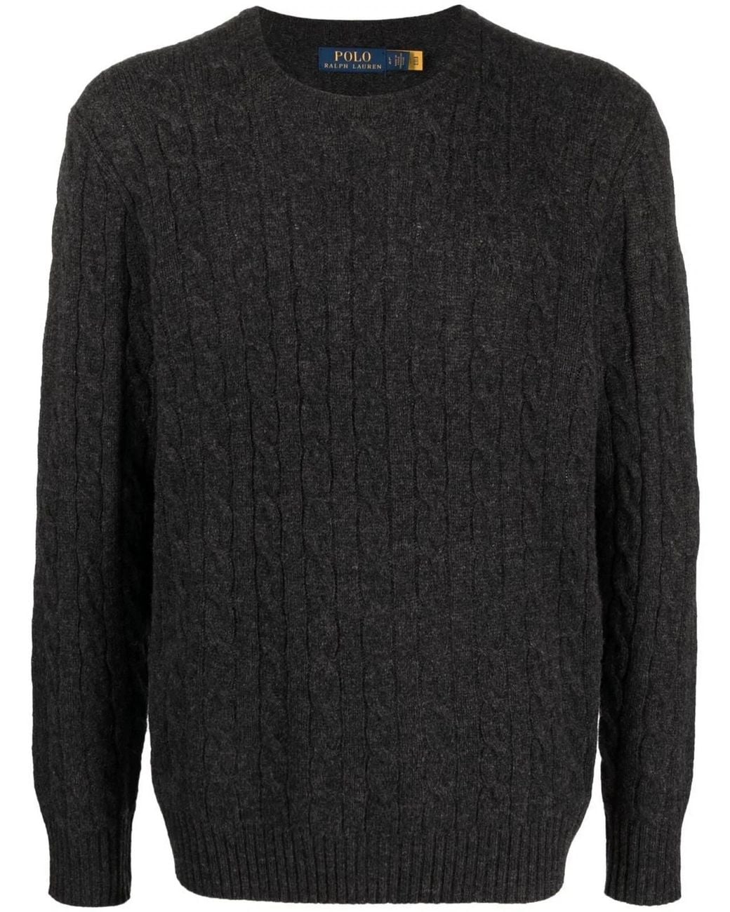 Ralph Lauren Black Charcoal Wool Cashmere Sweater for men