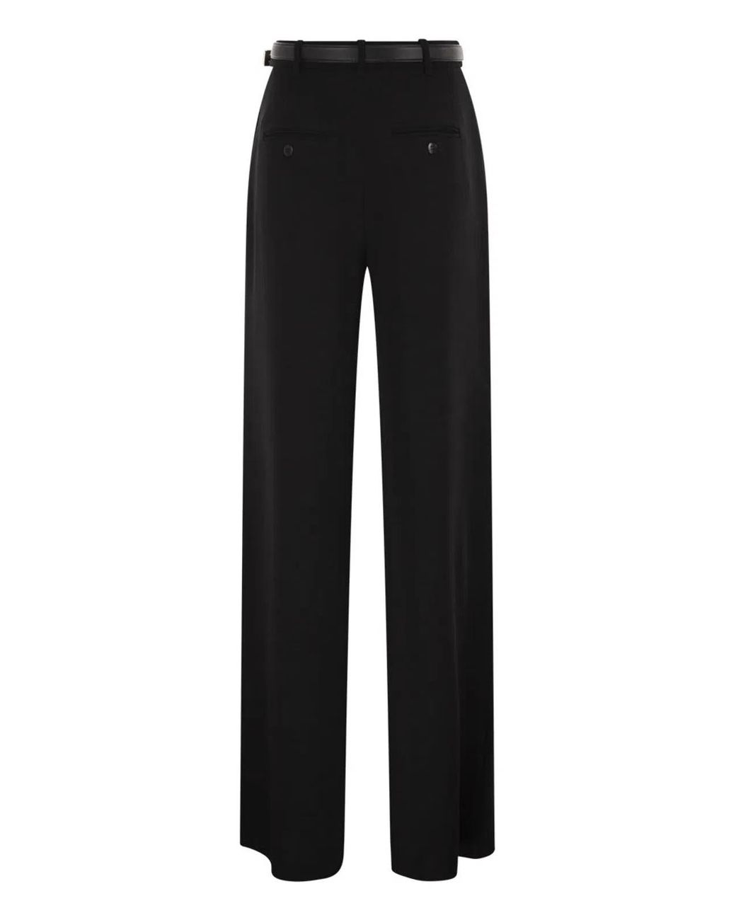 Max Mara Black Mstamico – Wide-Leg Palazzo Trousers With Belt