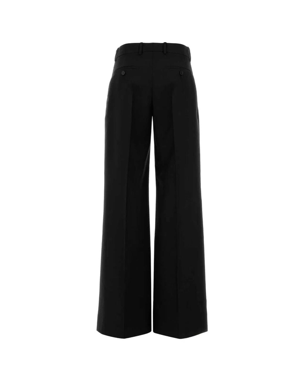 McQueen Black Wool Blend Wide-Leg Pant