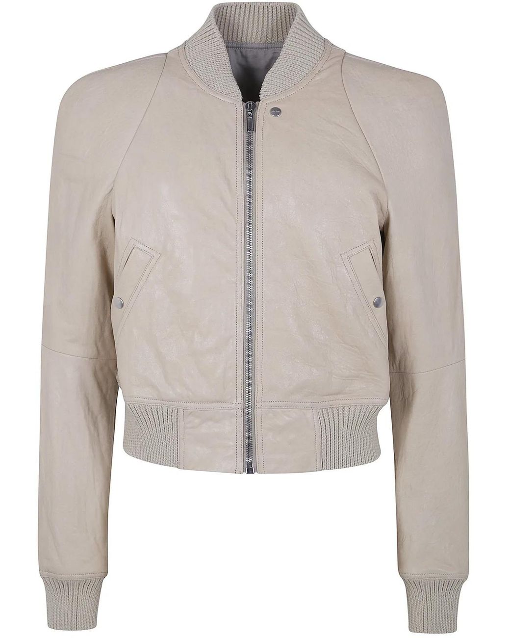 Rick Owens Natural "Temple Flight" Leather Jacket for men