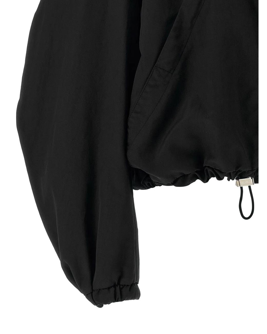 The Attico Black Hooded Bomber Jacket