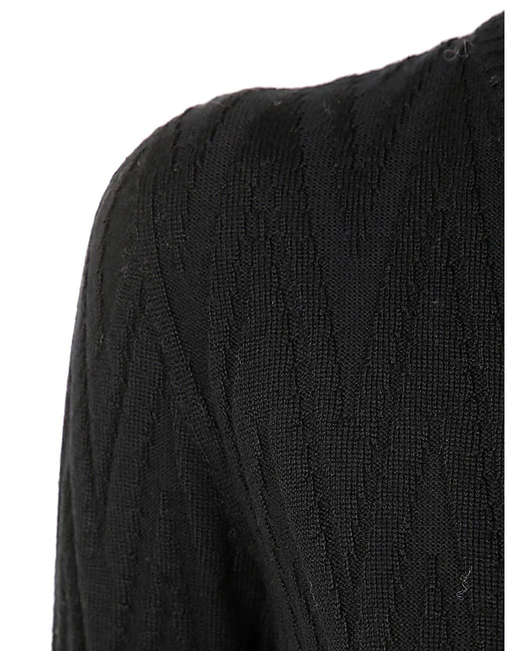 D.exterior Black Merinos Short Sleeves Round Neck