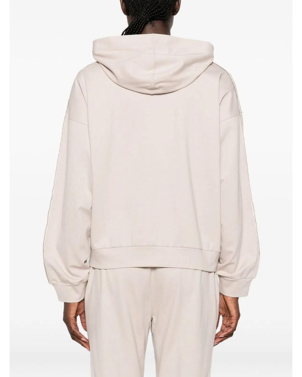 Fabiana Filippi Natural Front Zip Hooded Jacket