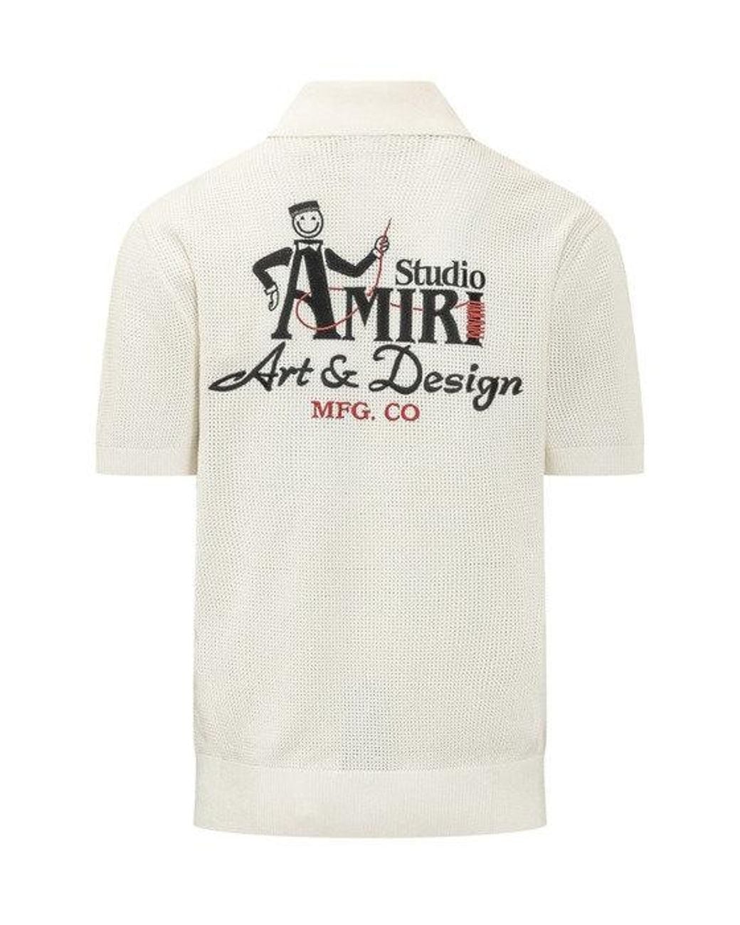 Amiri White Studio Mesh Knit Shirt for men