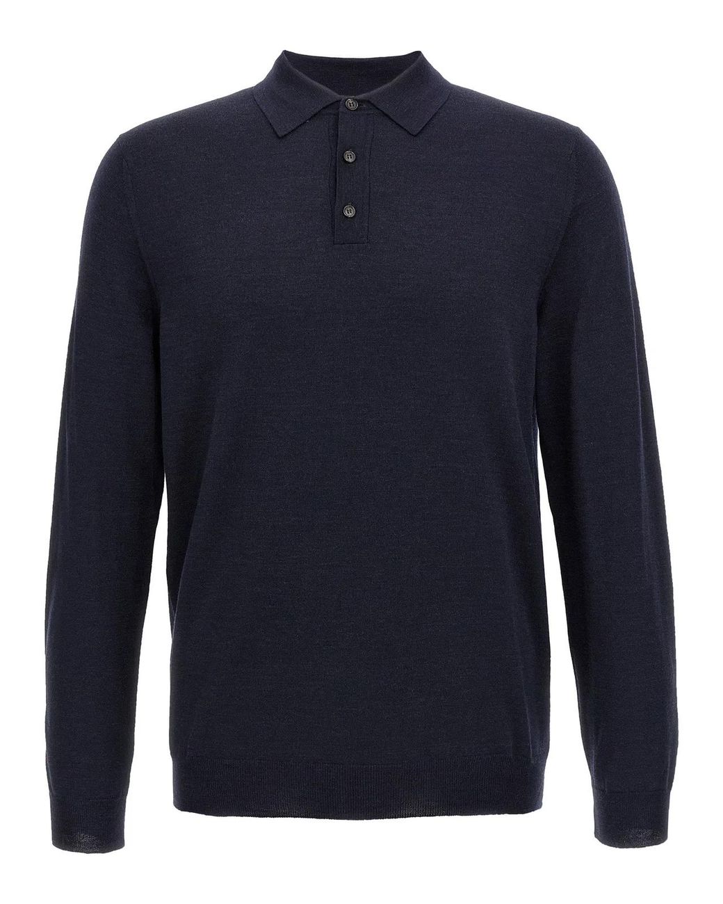 Zanone Blue Virgin Wool Polo Shirt for men
