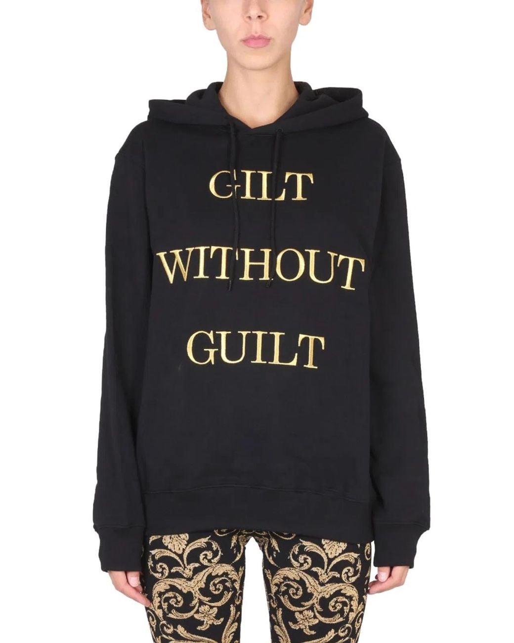 Moschino Couture Black Gilt Without Guilt Sweatshirt