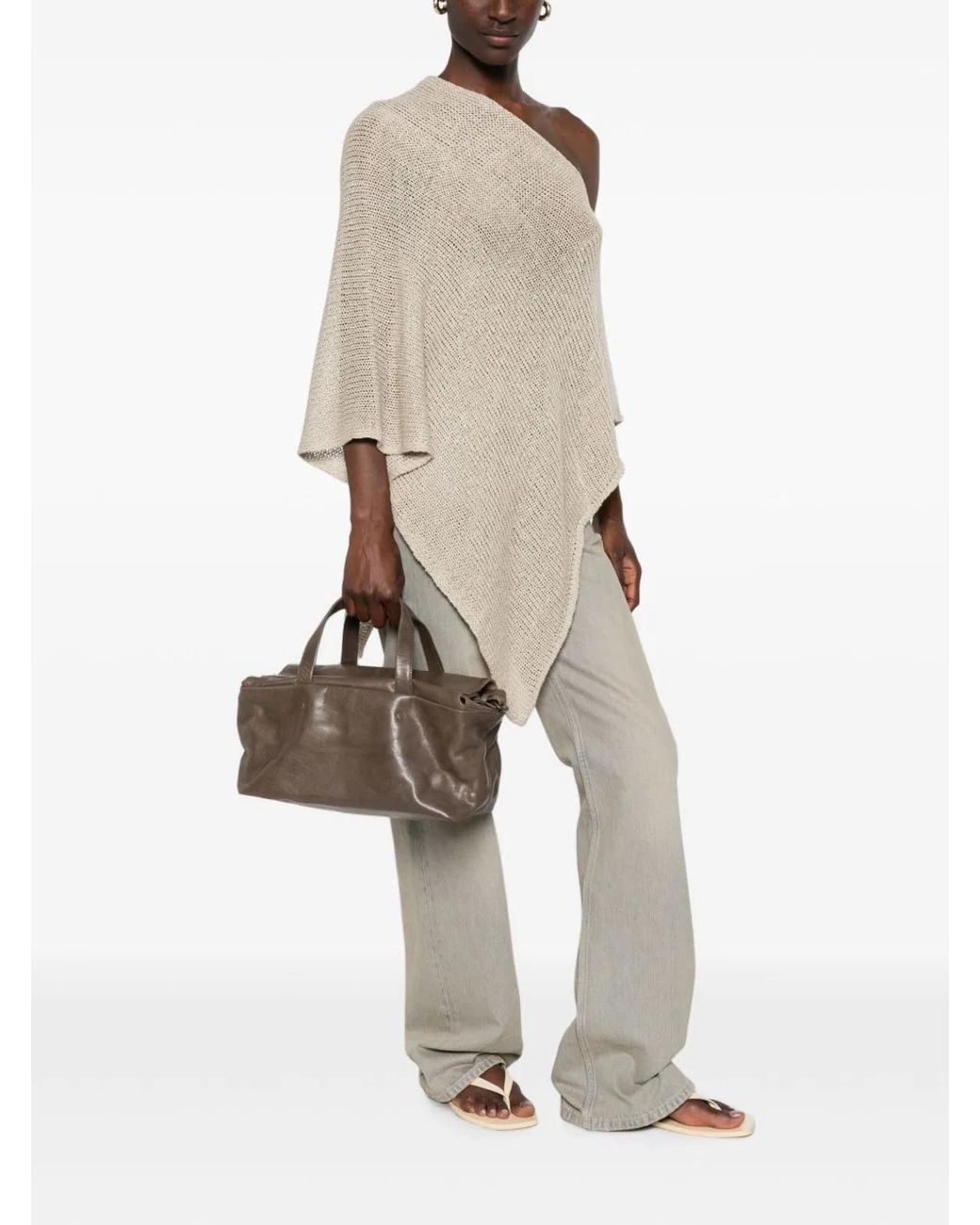 Lihann George White Lili Leather Tote Bag