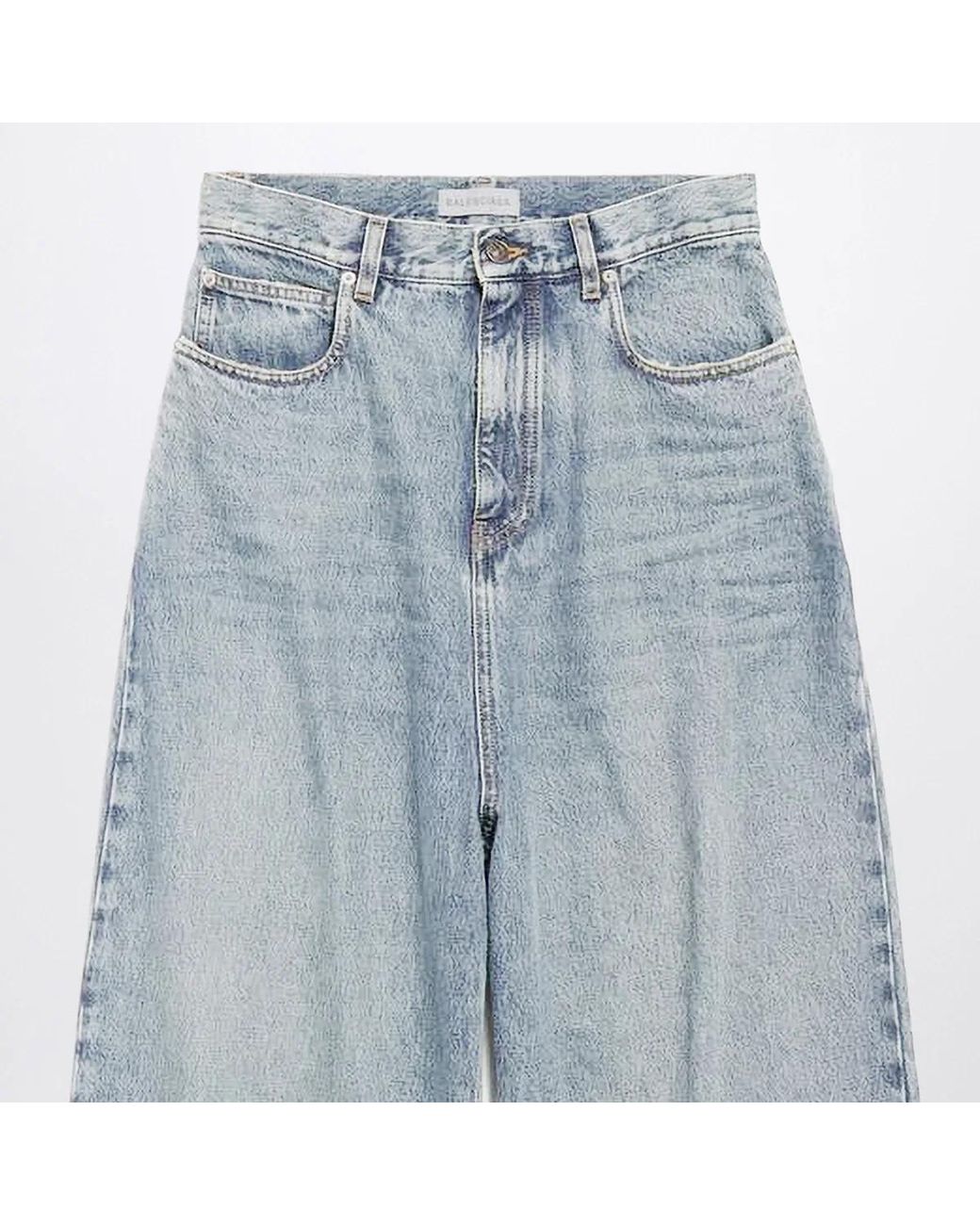 Balenciaga Blue Wide-Leg Light Cotton Jeans