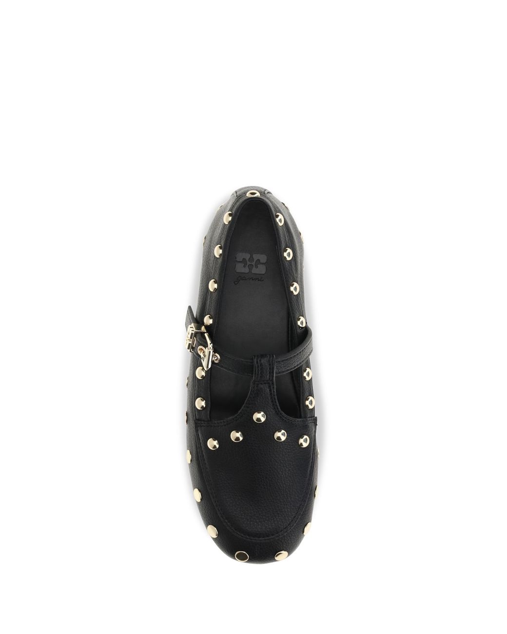 Ganni White Mary Jenny Studded Ballerinas
