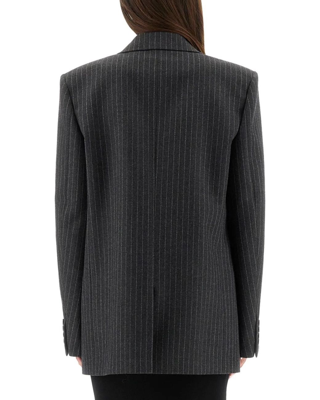 Saint Laurent Black Cassandre Double-Breasted Jacket