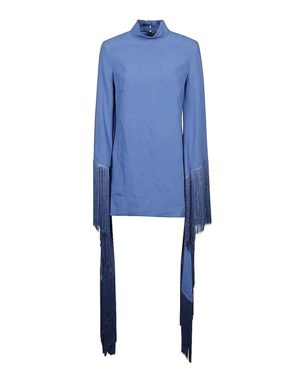Taller Marmo Blue Mini Del Mar Fringed Mini Dress