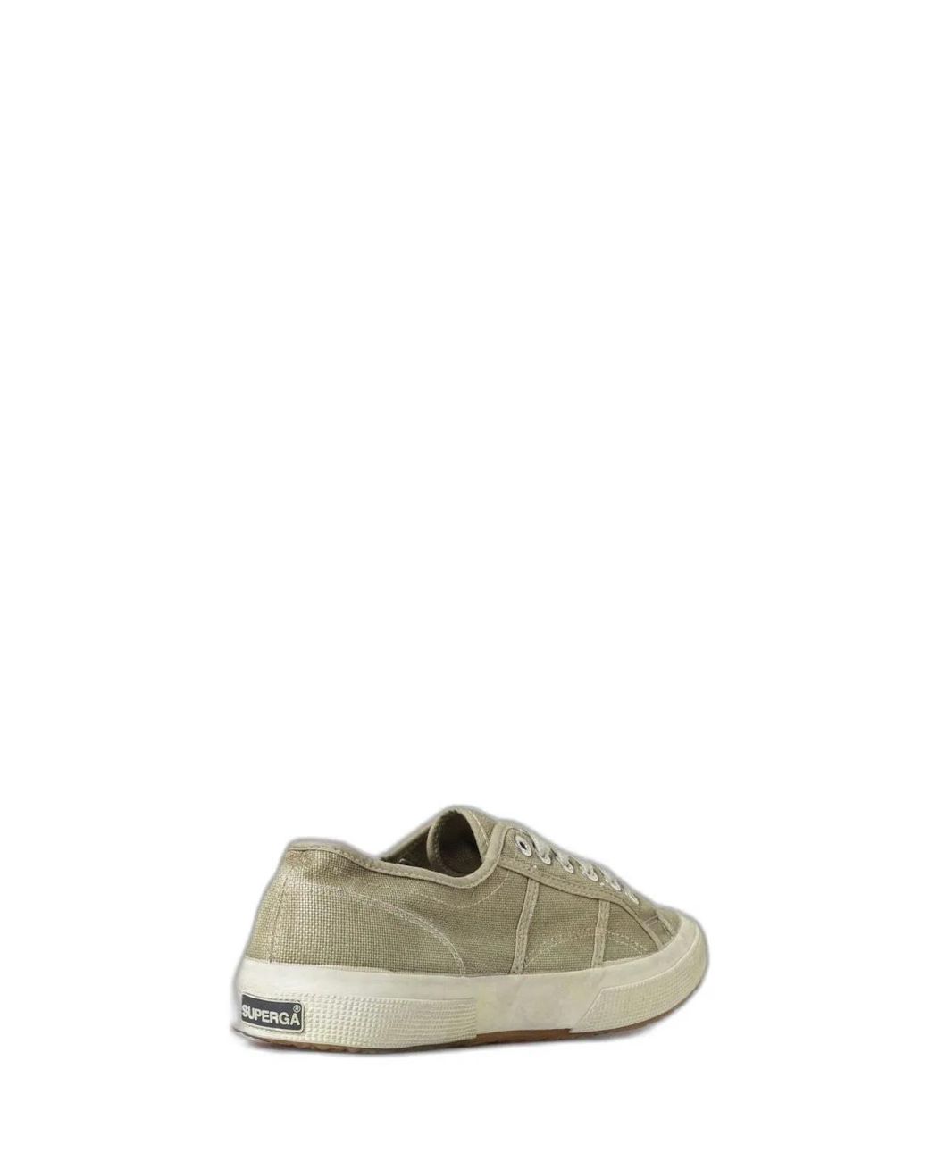 Superga White Cotton Flat Shoes