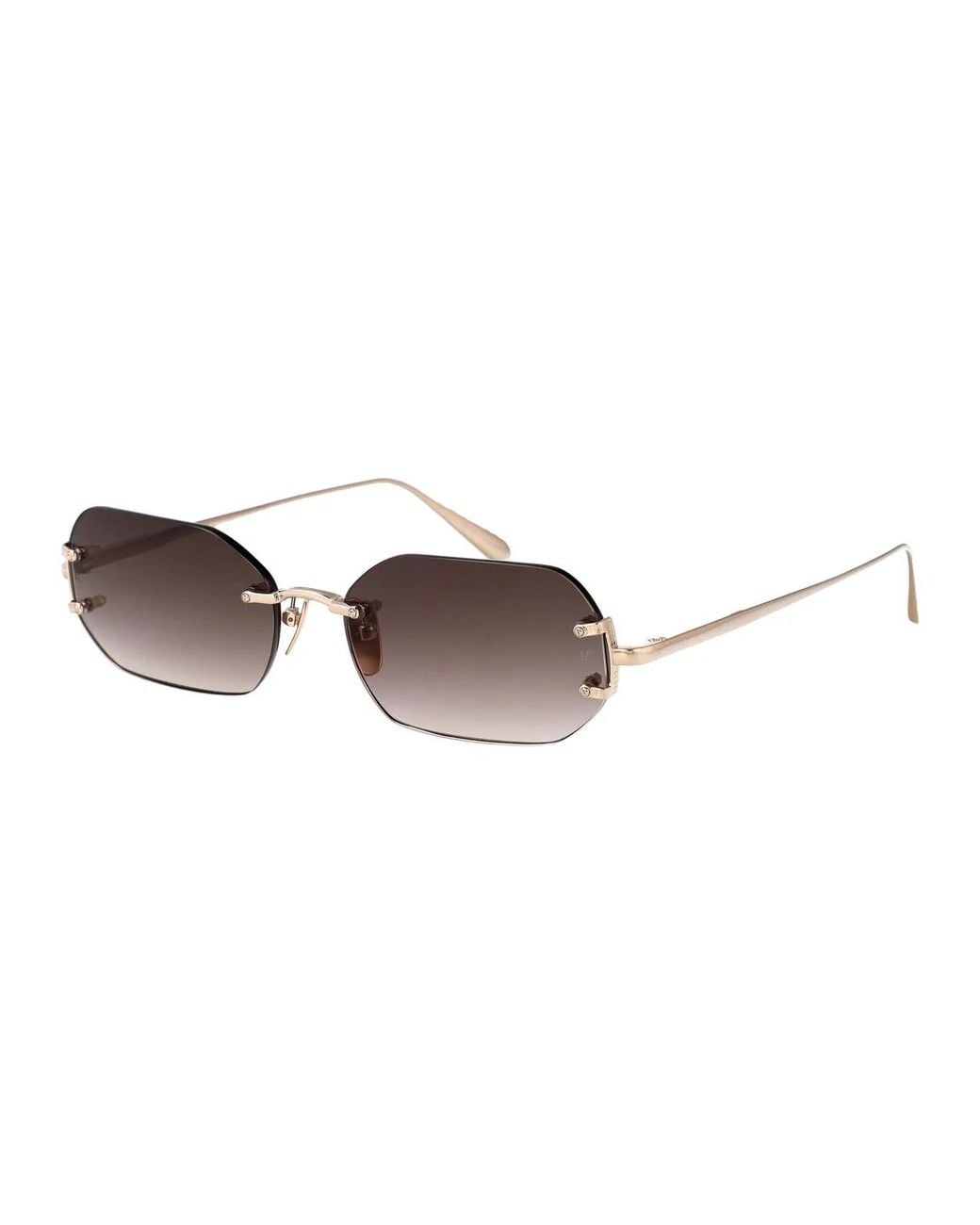 Linda Farrow Brown Lightgold/Mochagrad Titanium Sunglasses