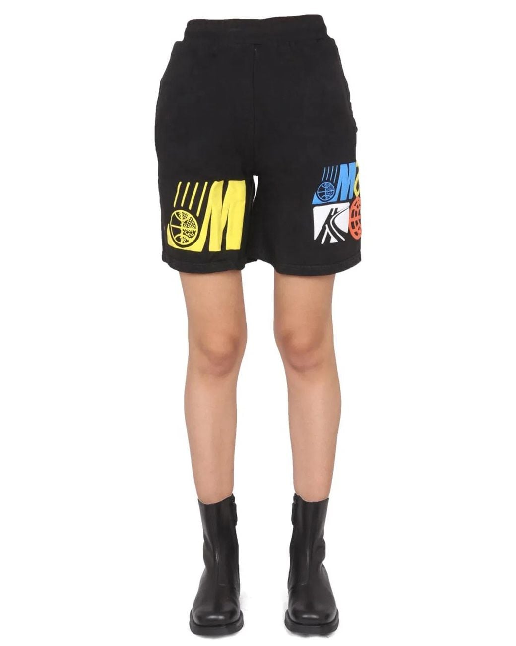 Market Black Bermuda With Logo Print