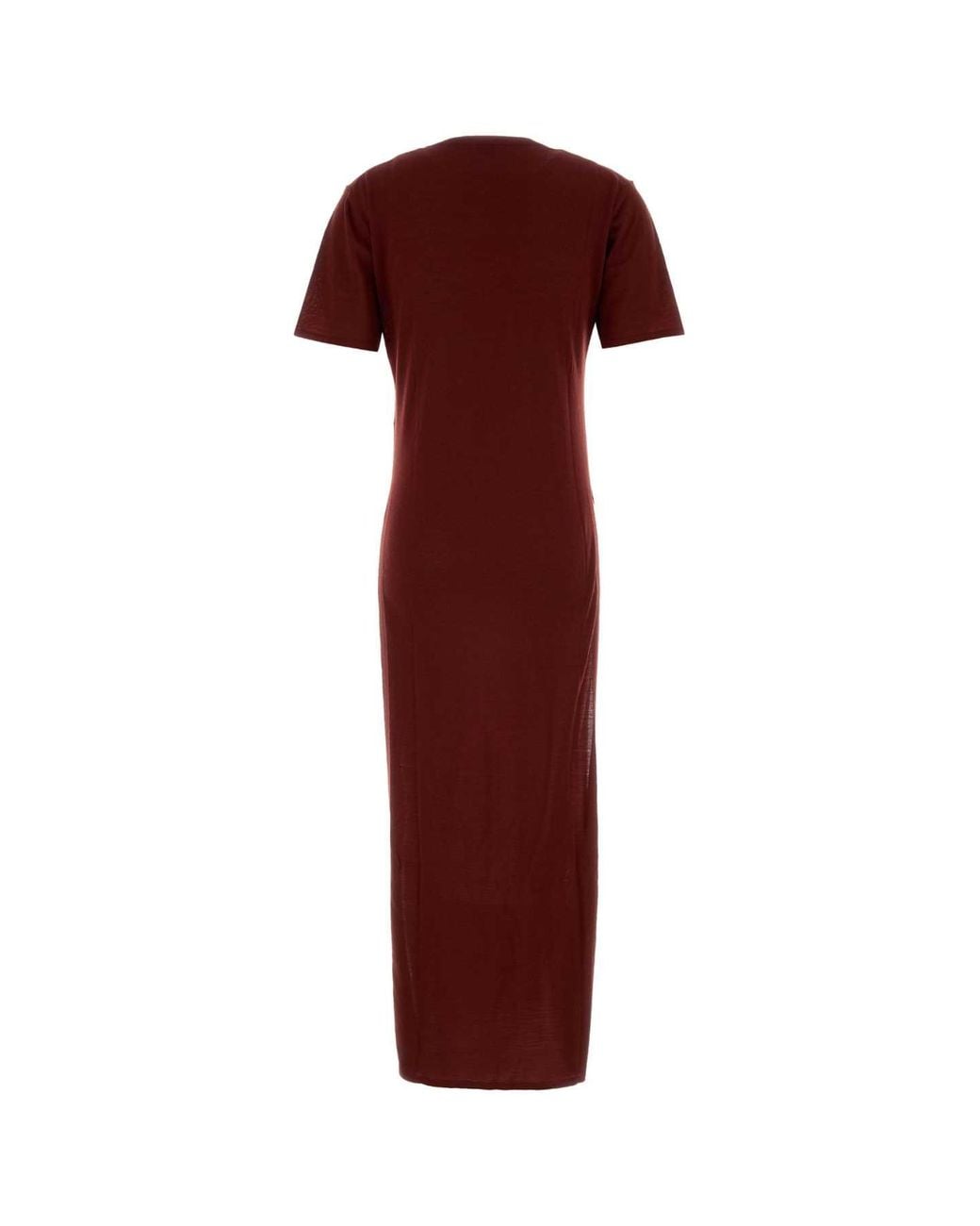 Saint Laurent Red Burgundy Wool Dress