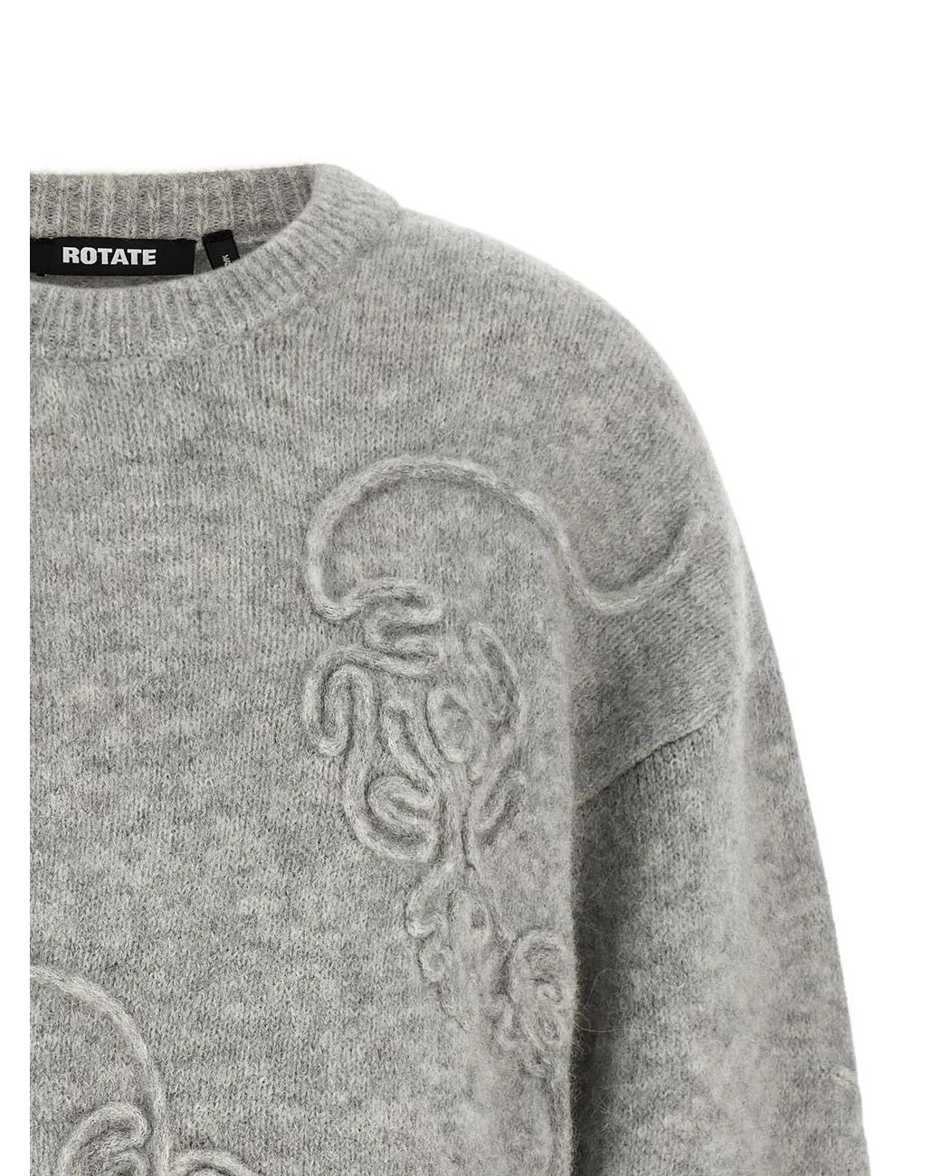 ROTATE BIRGER CHRISTENSEN Gray Rotate Birger Christensen '3D Flower' Sweater