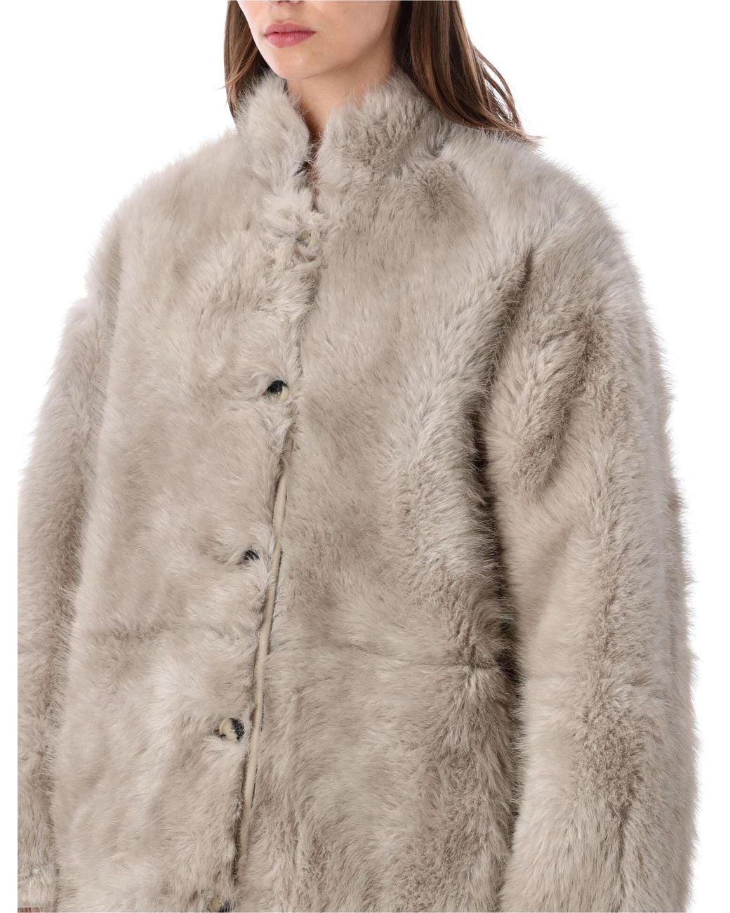Urbancode Natural Midi Jacket Toscana Faux Fur Reversabel