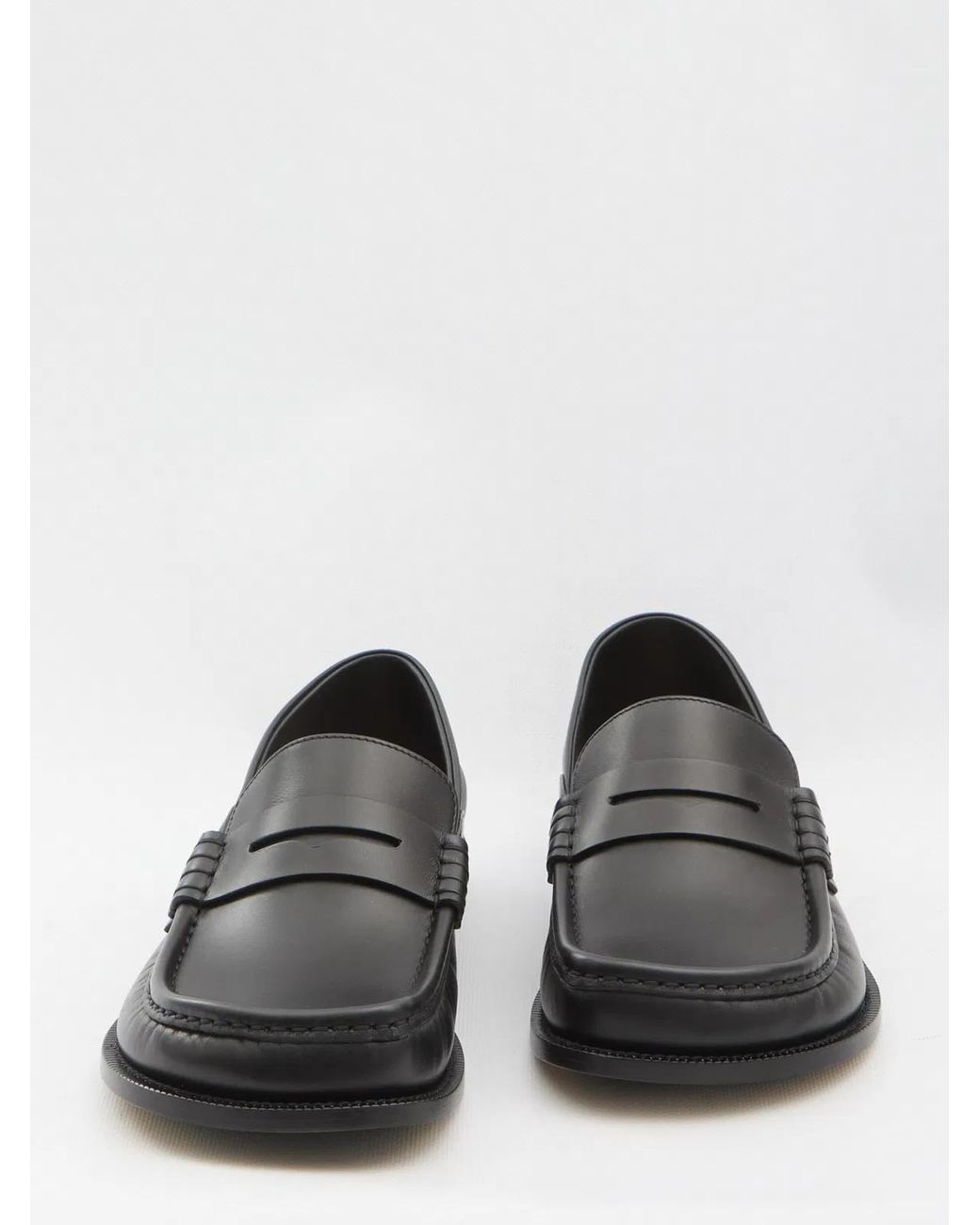Loewe White Campo Flap Back Calfskin Loafers for men