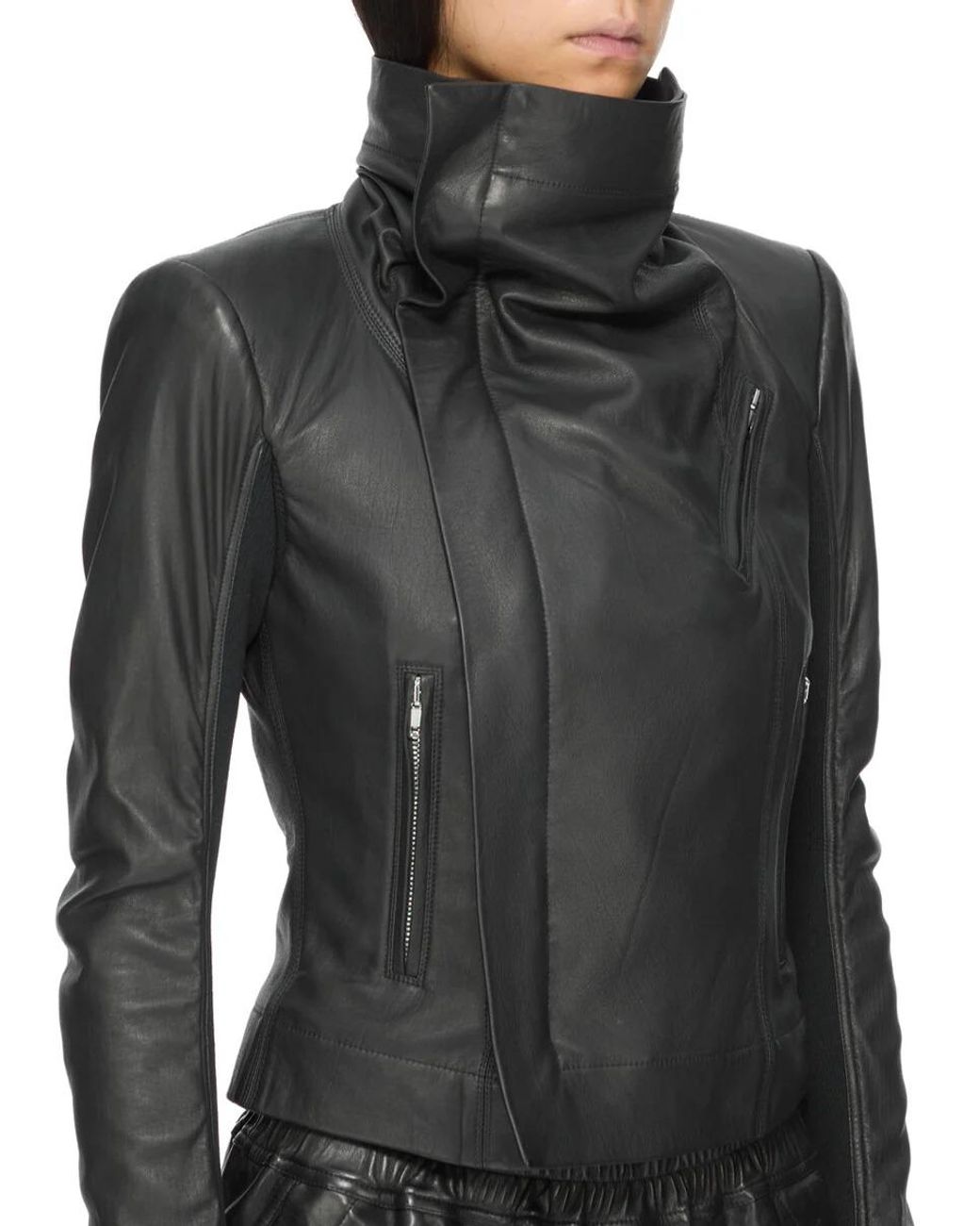 Rick Owens Black Classic Biker Jacket