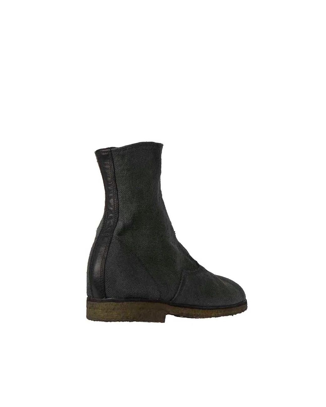 Guidi Black Linen Boots With Front Zip for men