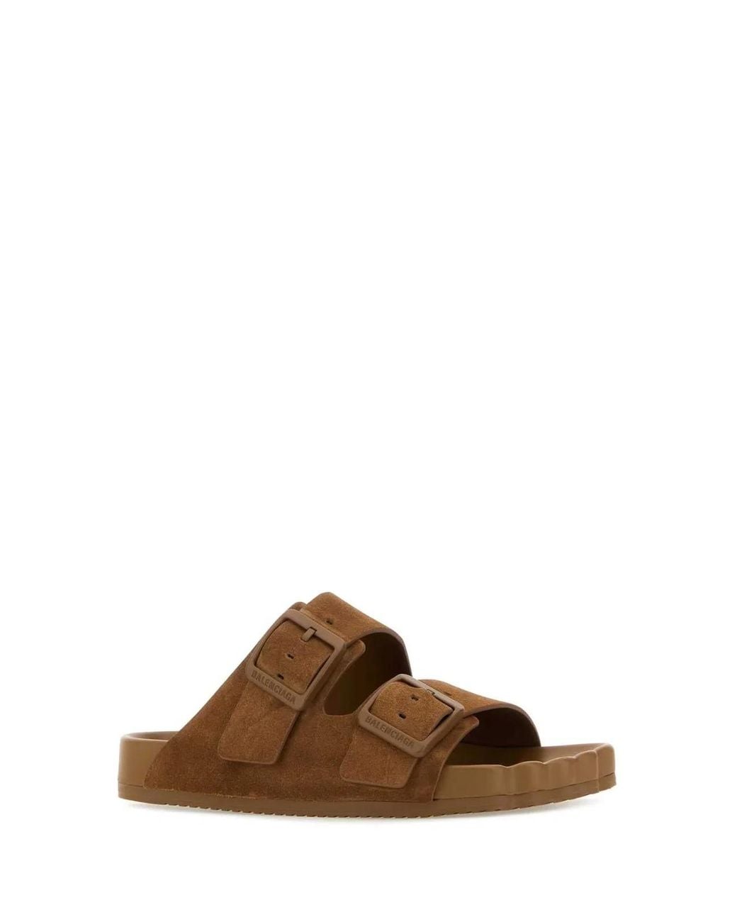 Balenciaga Brown Camel Suede Sunday Slippers