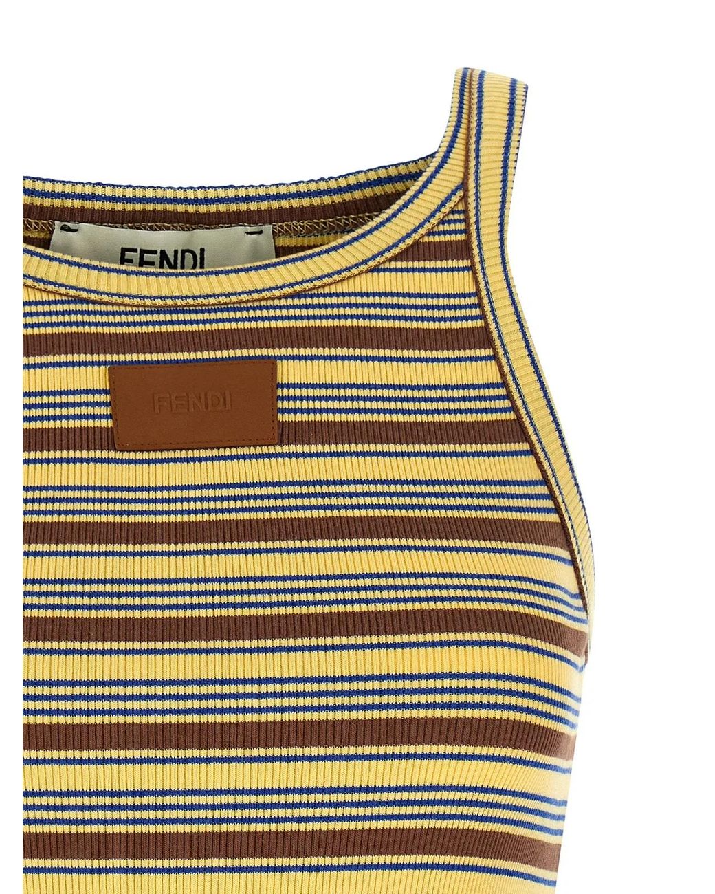Fendi Yellow Striped Top