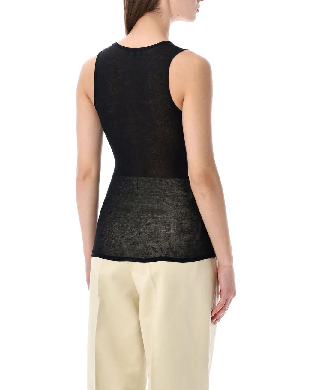 Soeur Blue Isis Sleeveless Sheer Cotton Top