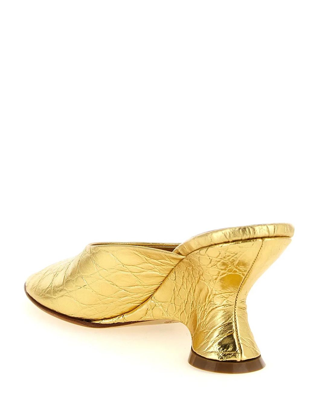 Dries Van Noten Metallic Curved Wedge Mules
