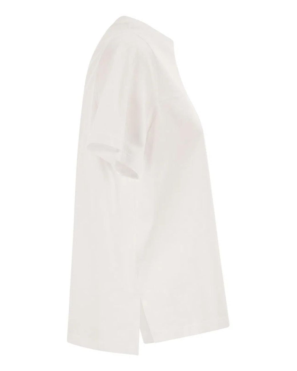 Peserico White Stretch Cotton T-Shirt With Pocket