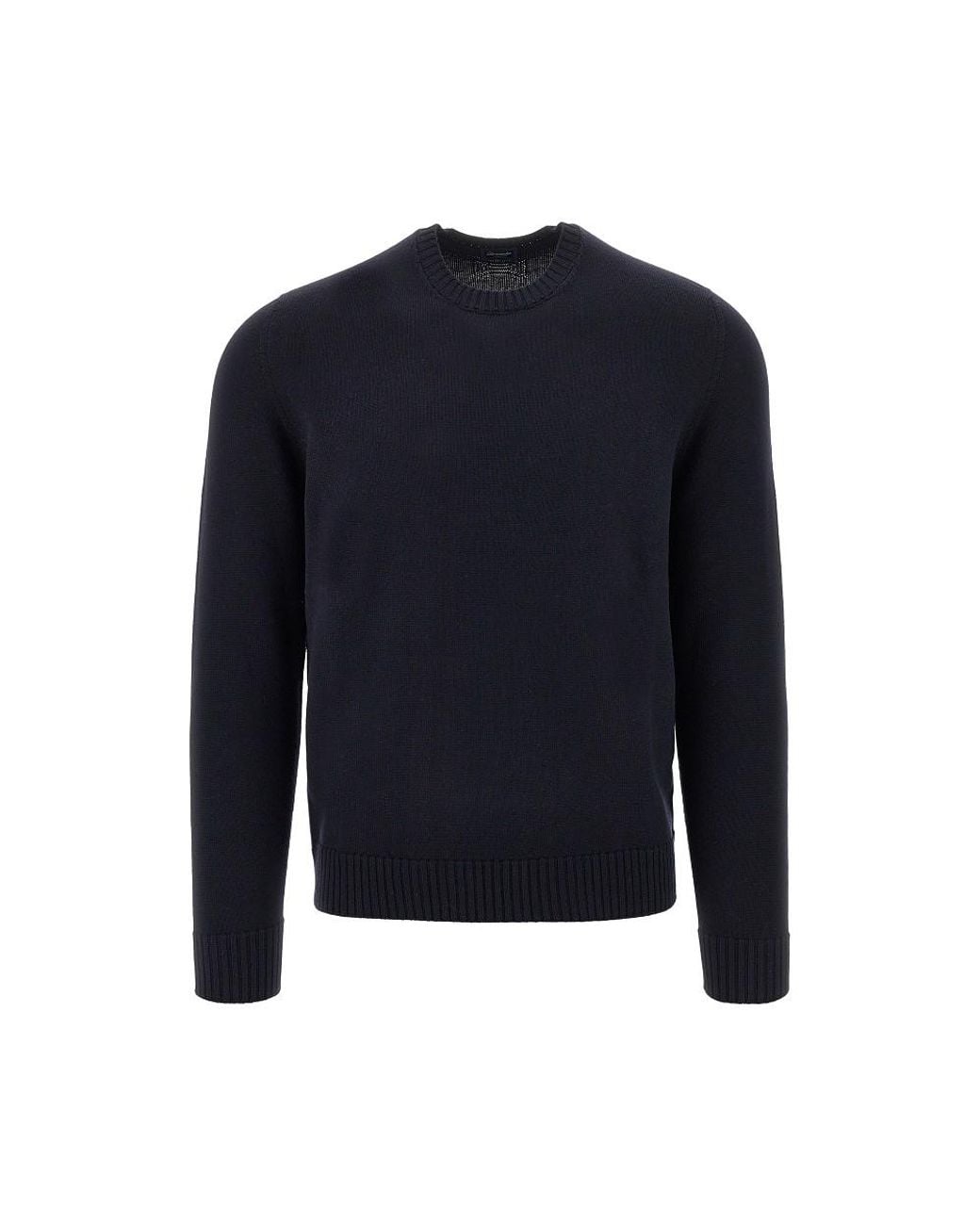 Drumohr Blue Merino Wool Knitted Sweater for men